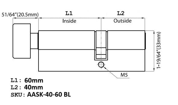 Single Side 40-60 Black