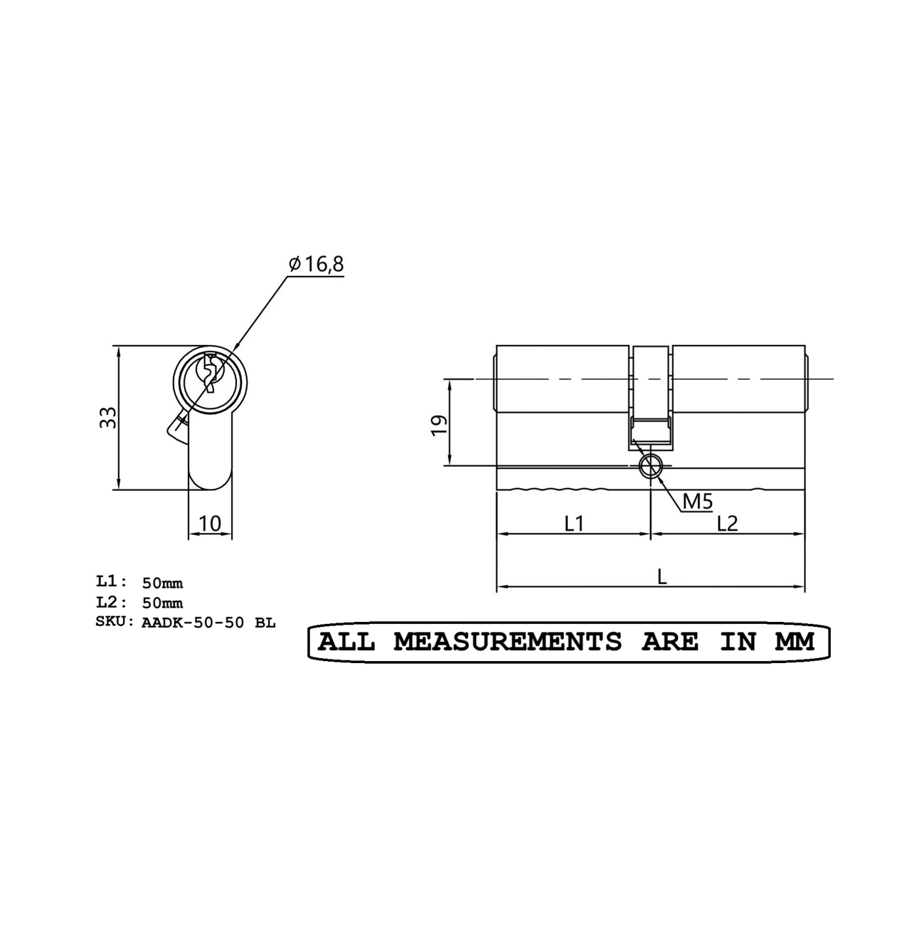 Double Side 50/50 Black