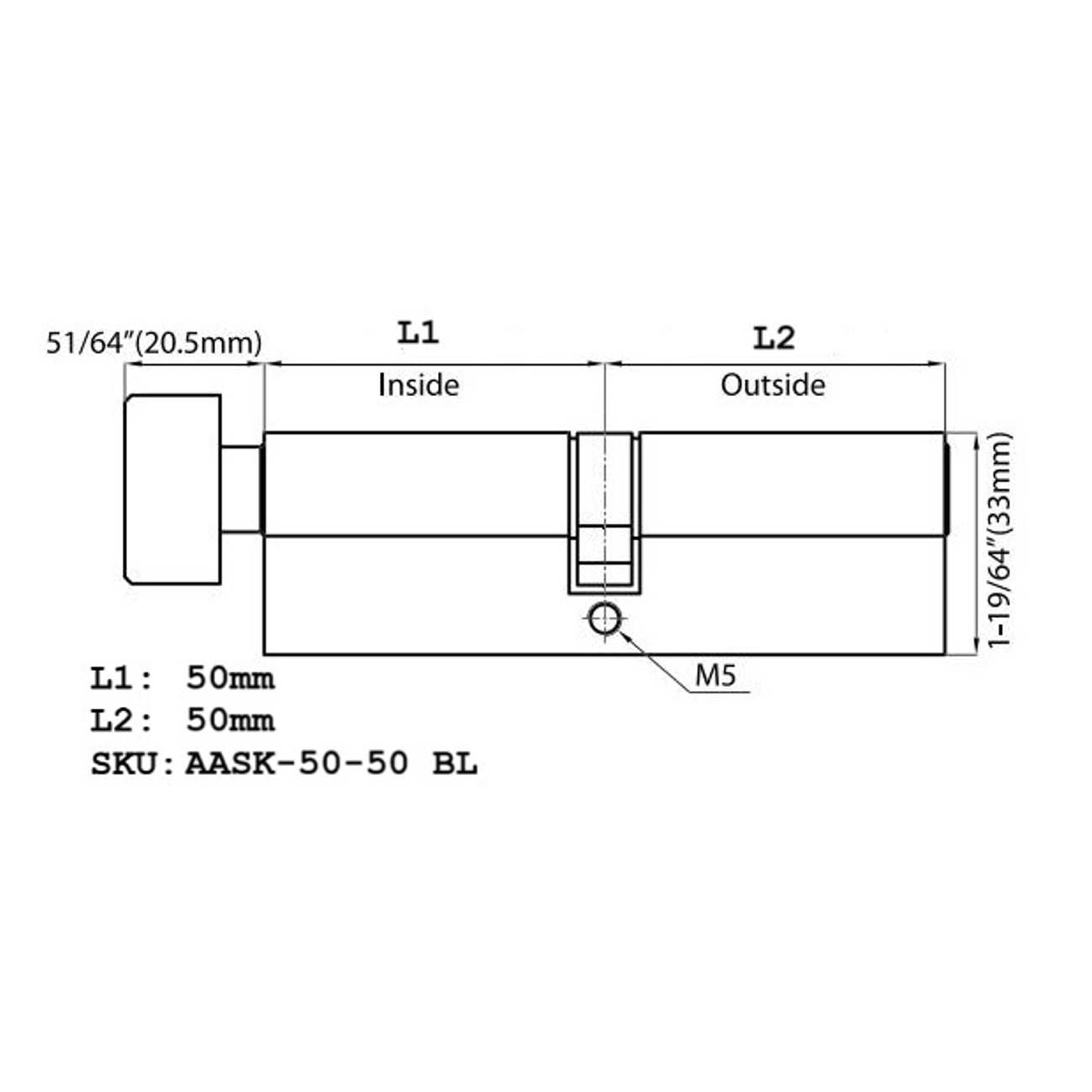 Single Side 50/50 Black